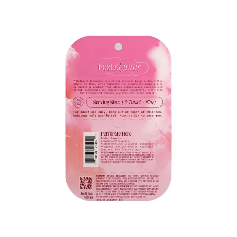 Pink supplement packaging.