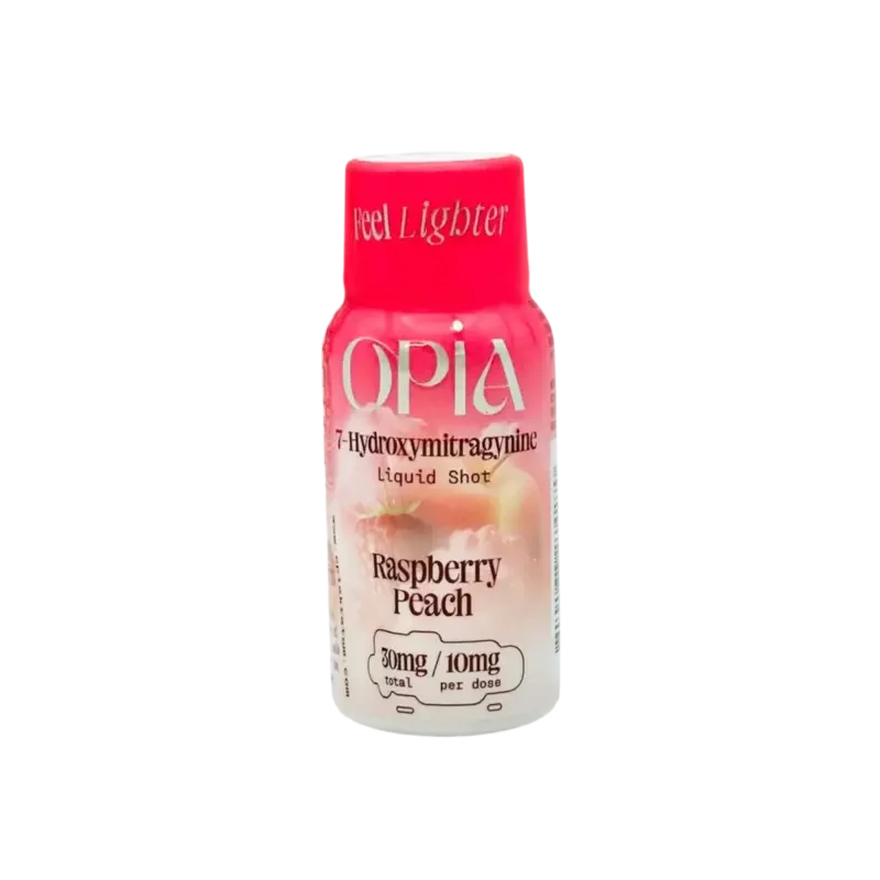 🎁 Opia 7 Hydroxymitragynine Liquid Shot Raspberry Peach 30ml (100% off)