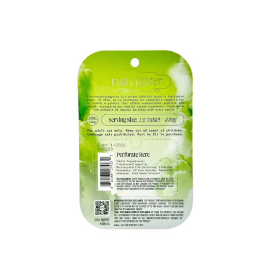 Green product packaging with text and instructions printed on it.