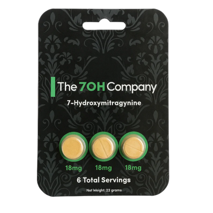 THE 7OH COMPANY 7- HYDROXYMITAGYNINE 3CT 54MG 18MG PER TABLET