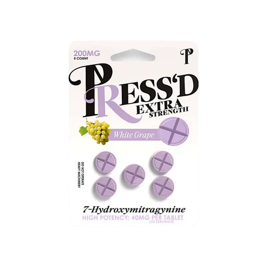 Press'D 5ct 7OH Tabs Extra Strength White Grape 40mg per Tablet - Seven Tech