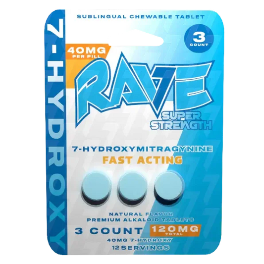Rave 3ct 7OH Chewable Tabs Super Strength 40mg per Tablet - Seven Tech
