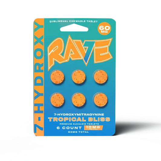 Rave 6ct 7OH Chewable Tabs Tropical Bliss 10mg per Tablet - Seven Tech