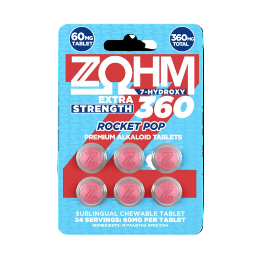 ZOHM 7-HYDROXYMITRAGYNINE EXTRA STRENGTH TABLETS 6CT / 60MG EACH – ROCKET POP
