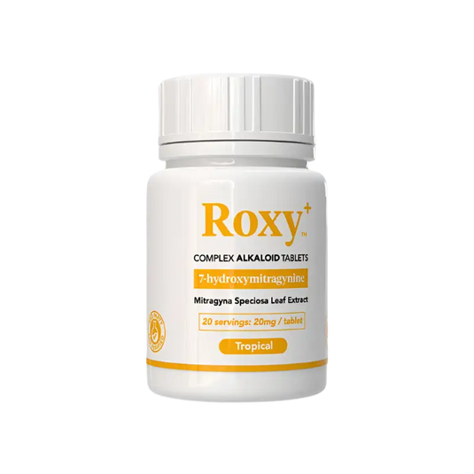 Bottle of Roxy complex alkaloid tablets.