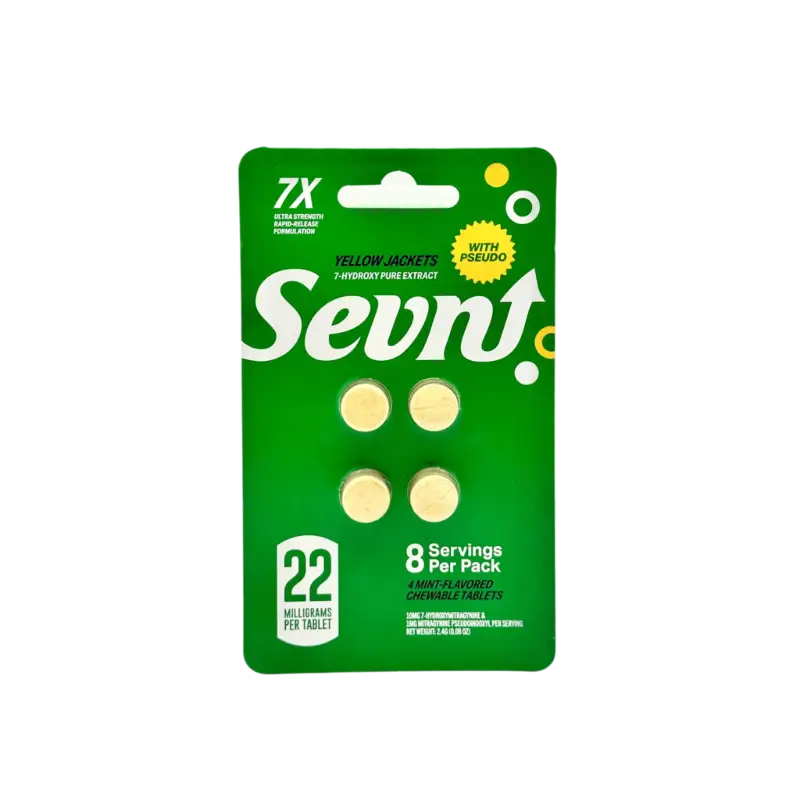 Green package of chewable tablets.