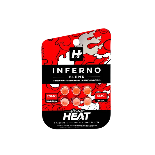 Straight Heat 6ct 7OH Pseudo Inferno Blend Tabs 25mg per Tablet - Seven Tech