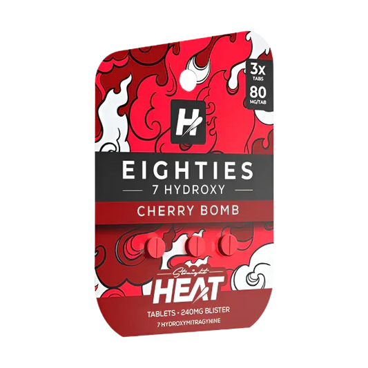 Straight Heat 3ct 7OH Eighties Tabs Cherry Bomb 80mg per Tablet - Seven Tech