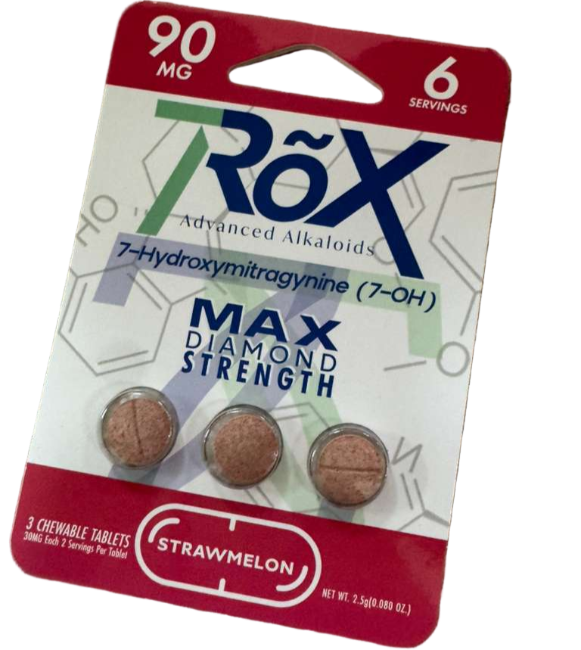 7ROX ADVANCED ALKALOIDS 7-HYDROXYMITRAGYNINE MAX DIAMOND STRENGTH TABLETS 30MG 3CT – STRAWMELON