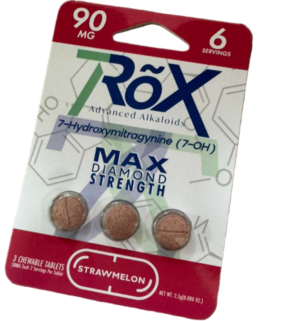 7ROX ADVANCED ALKALOIDS 7-HYDROXYMITRAGYNINE MAX DIAMOND STRENGTH TABLETS 30MG 3CT – STRAWMELON