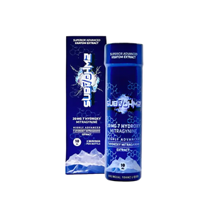 Blue bottle and packaging of Sledgehammer energy supplement featuring lightning bolt designs.