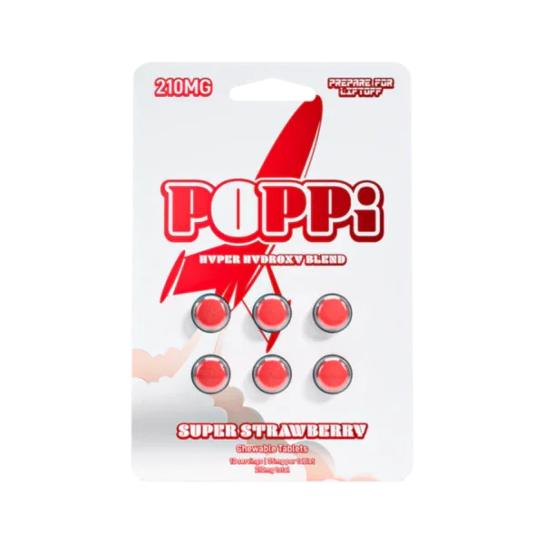 Poppi 6ct 7OH Tabs Super Strawberry 35mg Per Tablet - Seven Tech