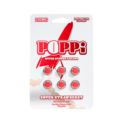 Poppi 6ct 7OH Tabs Super Strawberry 35mg Per Tablet - Seven Tech