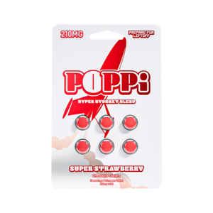 Poppi 6ct 7OH Tabs Super Strawberry 35mg Per Tablet (+ Bonus Poppi Mango)