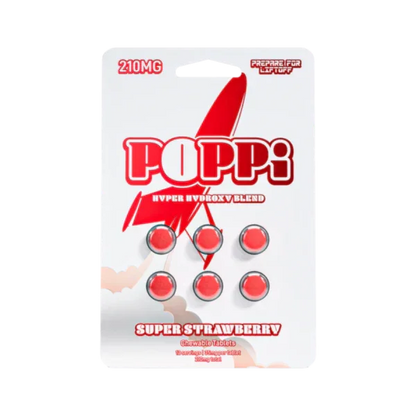 Poppi 6ct 7OH Tabs Super Strawberry 35mg Per Tablet - Seven Tech