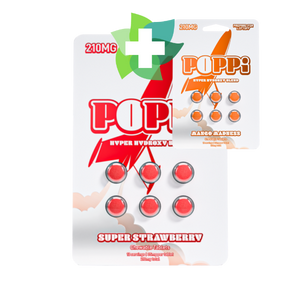 Poppi 6ct 7OH Tabs Super Strawberry 35mg Per Tablet (+ Bonus Poppi Mango)