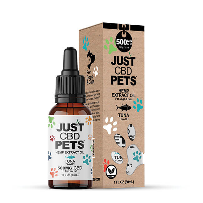 JUST PETS CBD OILS TINCTURE 500MG 1FLOZ - TUNA FLAVOR