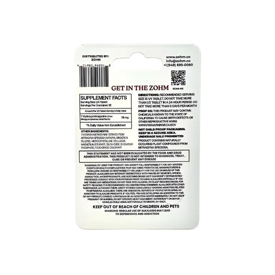 Supplement facts label.