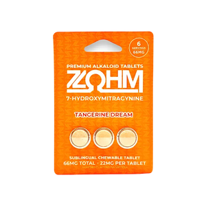 Orange package of Zohm tangerine dream tablets.